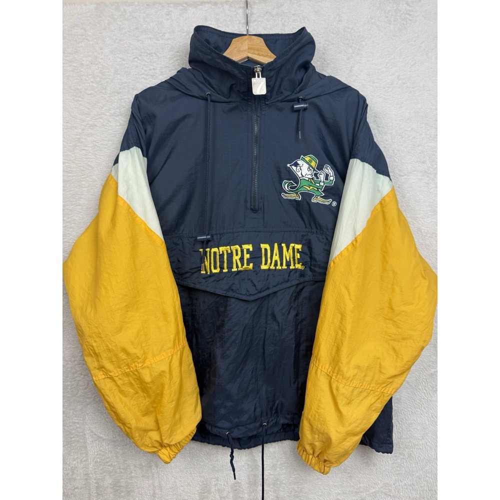 Vintage 90s Logo 7 Notre Dame Fighting Irish Jacket Mens L Football Windbreaker